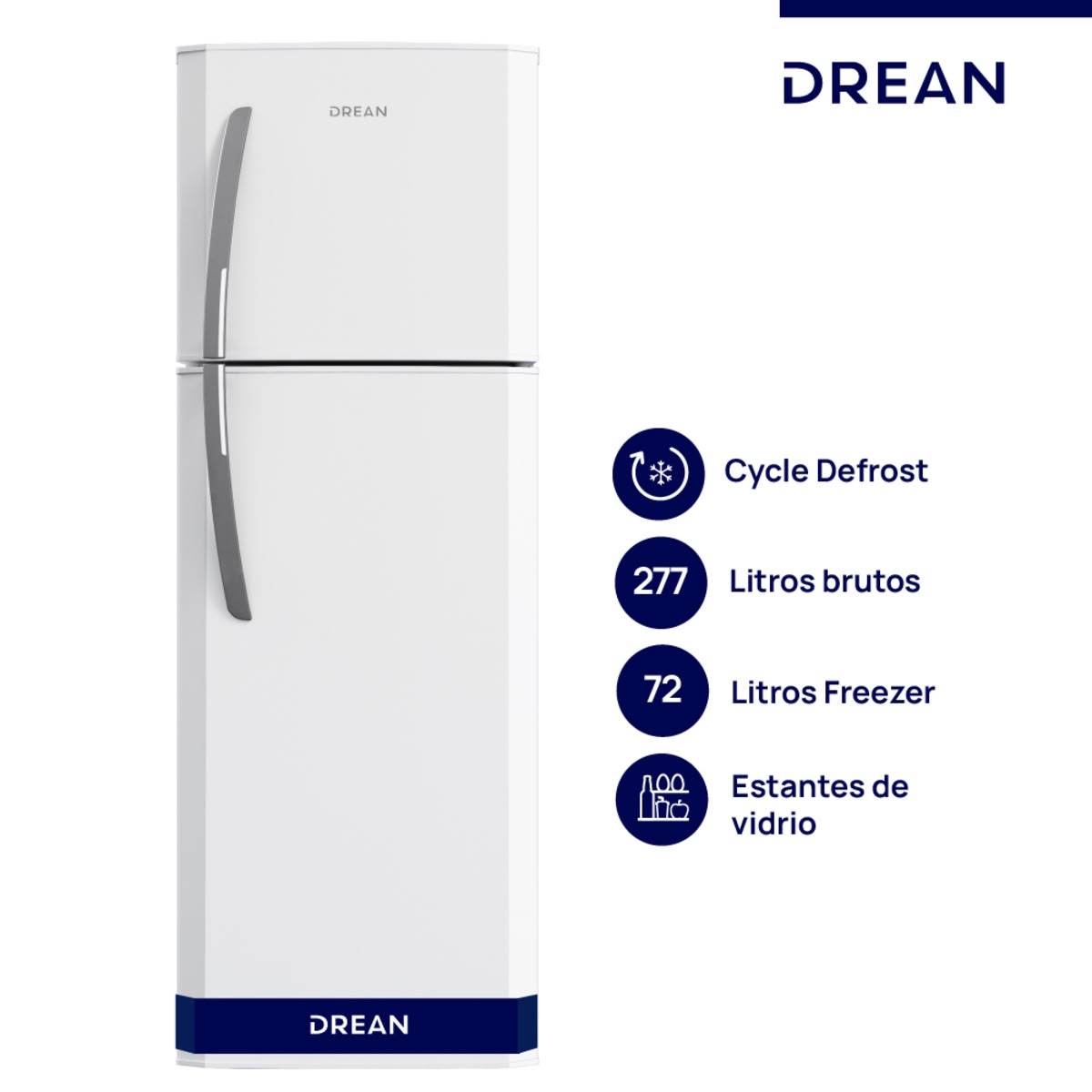 Heladera con Freezer Cíclica 277 L Blanca Drean HDR280F50B